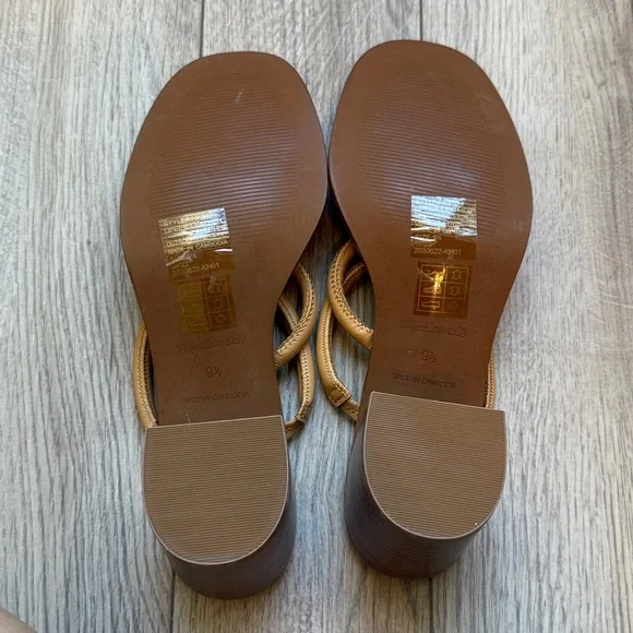 New Madewell Tayla Sandal block heel minimalist tan slides - Picture 5 of 7